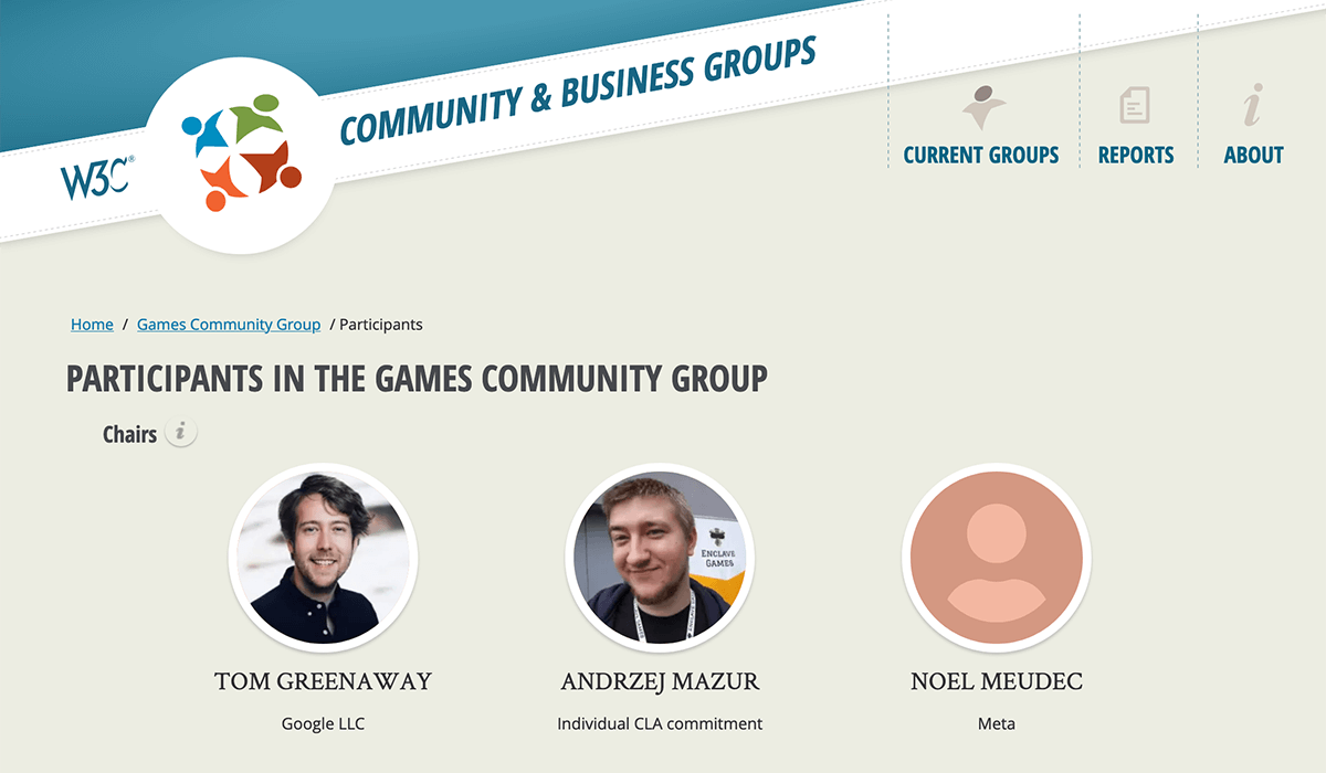 Becoming W3C Games Community Group co-chair