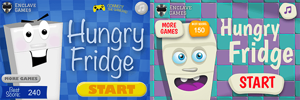 Hungry Fridge redesign: main menu